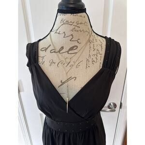 Michael Kors Women's sz S Brown Empire Waist Midi Dress Studded Straps Y2K